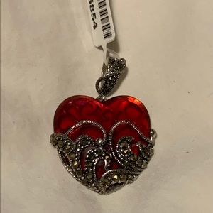 Red Glass Heart Pendant